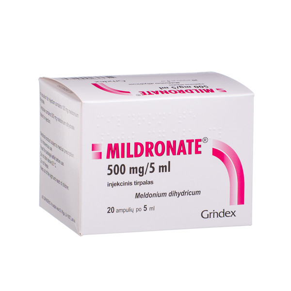 MILDRONATE, 500 mg/5 ml, injekcinis tirpalas, N20 paveikslėlis