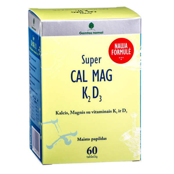 GAMTOS NAMAI SUPER CAL MAG K2 D3, 60 tablečių  paveikslėlis