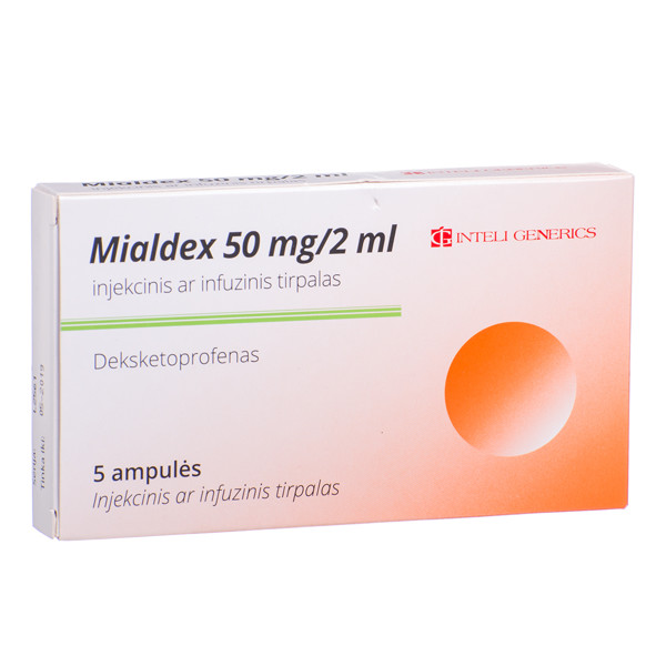 MIALDEX, 50 mg/2 ml, injekcinis ar infuzinis tirpalas, N5 paveikslėlis