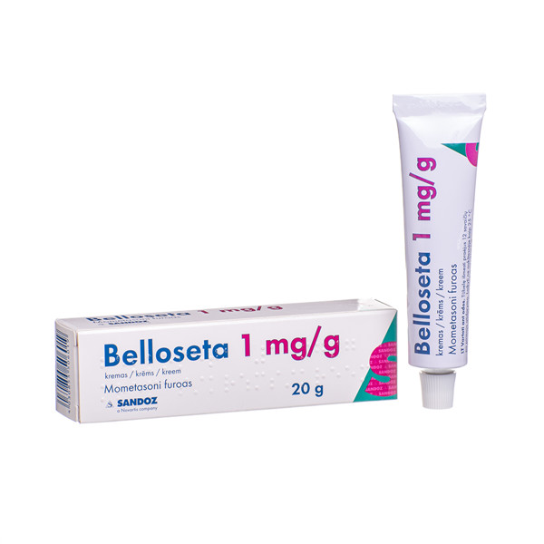 BELLOSETA, 1 mg/g, kremas, 20 g paveikslėlis