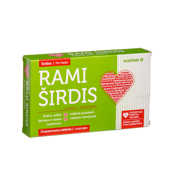 RAMI ŠIRDIS, 20 čiulpiamųjų tablečių paveikslėlis