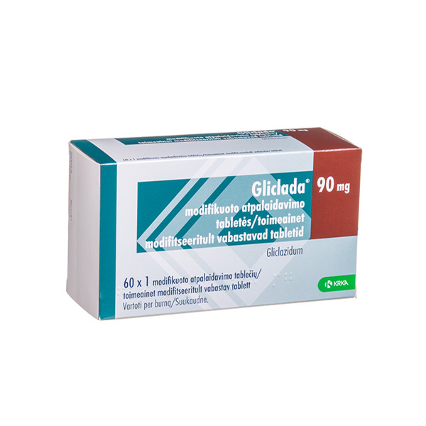 GLICLADA, 90 mg, modifikuoto atpalaidavimo tabletės, N60  paveikslėlis