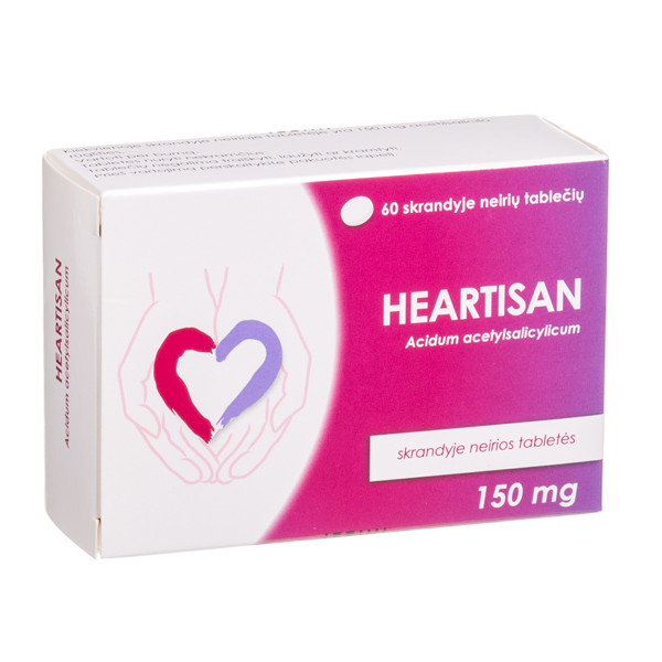 HEARTISAN, 150 mg, skrandyje neirios tabletės, N60 paveikslėlis