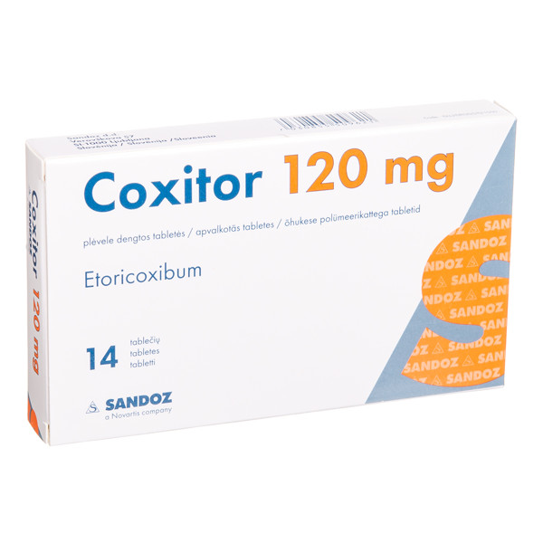 COXITOR, 120 mg, plėvele dengtos tabletės, N14  paveikslėlis