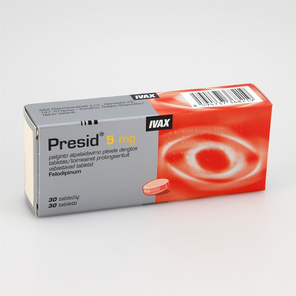 PRESID, 5 mg, pailginto atpalaidavimo tabletės, N30  paveikslėlis