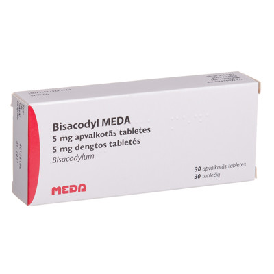 BISACODYL MEDA, 5 mg, dengtos tabletės, N30 paveikslėlis