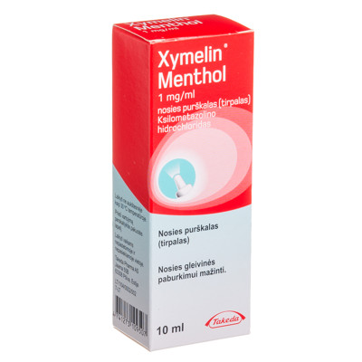 XYMELIN MENTHOL, 1 mg/ml, nosies purškalas (tirpalas), 10 ml  paveikslėlis