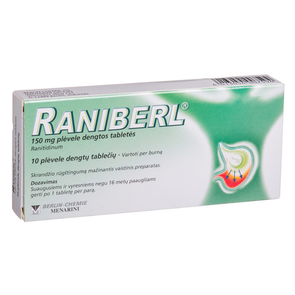 RANIBERL, 150 mg, plėvele dengtos tabletės, N10  paveikslėlis