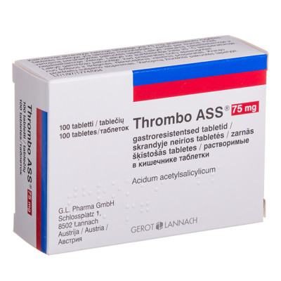 THROMBO ASS, 75 mg, skrandyje neirios tabletės, N100  paveikslėlis