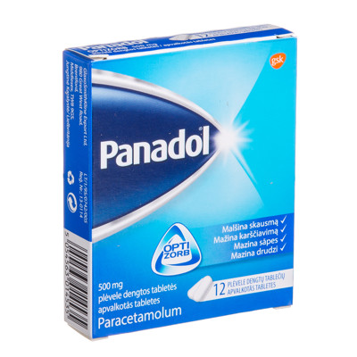 PANADOL OPTIZORB, 500 mg, plėvele dengtos tabletės, N12  paveikslėlis