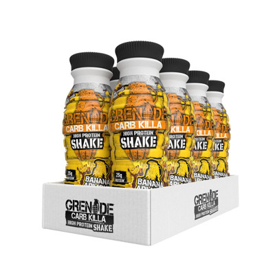 GRENADE CARB KILLA SHAKE, baltyminiai kokteiliai, bananų skonio, 8 x 330 ml paveikslėlis