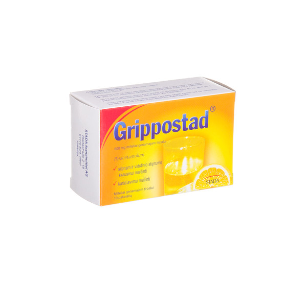 GRIPPOSTAD, 600 mg, milteliai geriamajam tirpalui, N10  paveikslėlis