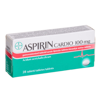 ASPIRIN CARDIO, 100 mg, skrandyje neirios tabletės, N28  paveikslėlis