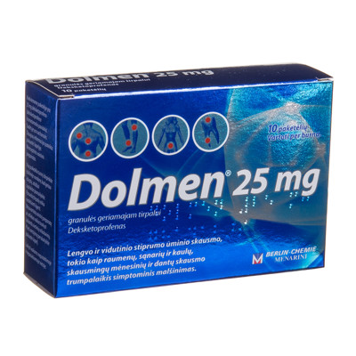 DOLMEN, 25 mg, granulės geriamajam tirpalui, N10 paveikslėlis