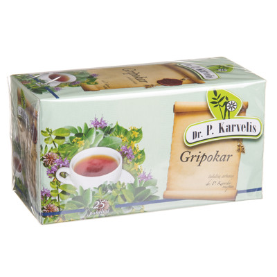 DR. P. KARVELIS GRIPOKAR, žolelių arbata, 1 g, 25 vnt. paveikslėlis
