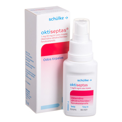OKTISEPTAS, 1 mg/20 mg/ml, odos tirpalas, 50 ml  paveikslėlis