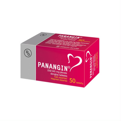 PANANGIN, 158/140 mg, plėvele dengtos tabletės, N50  paveikslėlis