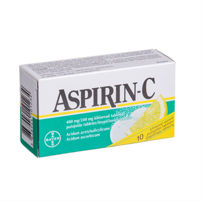 ASPIRIN-C, 400 mg/240 mg, šnypščiosios tabletės, N10  paveikslėlis