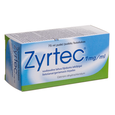 ZYRTEC, 1 mg/ml, geriamasis tirpalas, 75 ml  paveikslėlis