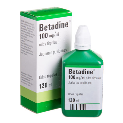 BETADINE, 100 mg/ml, odos tirpalas, 120 ml  paveikslėlis