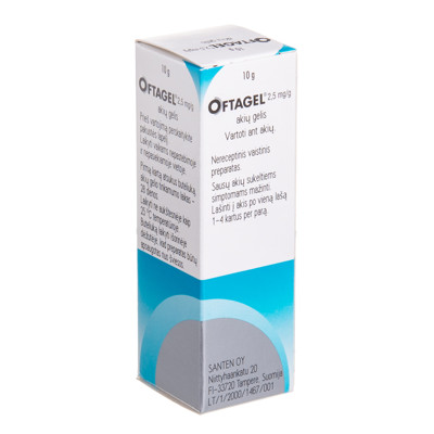OFTAGEL, 2,5 mg/g, akių gelis, 10 g  paveikslėlis