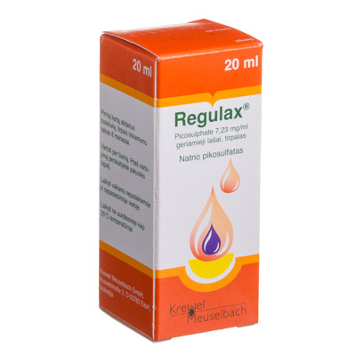 REGULAX PICOSULPHATE, 7,23 mg/ml, geriamieji lašai, tirpalas, 20 ml  paveikslėlis