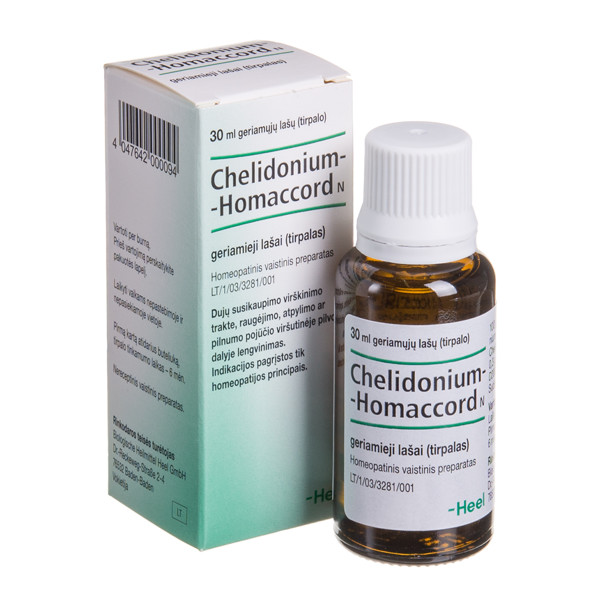 CHELIDONIUM-HOMACCORD N, geriamieji lašai (tirpalas), 30 ml  paveikslėlis