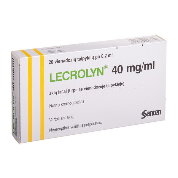 LECROLYN, 40 mg/ml, akių lašai (tirpalas vienadozėje talpyklėje), 0,2 ml, N20  paveikslėlis