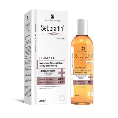 SEBORADIN SENSITIVE, šampūnas plaukams, antialerginis - jautriai galvos odai, 200 ml paveikslėlis