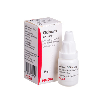 OTINUM, 200 mg/g, ausų lašai (tirpalas), 10 ml  paveikslėlis