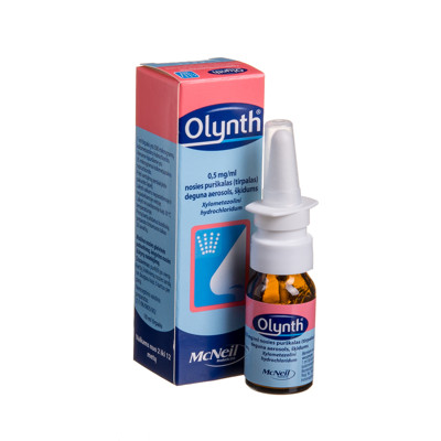 OLYNTH, 0,5 mg/ml, nosies purškalas (tirpalas), 10 ml  paveikslėlis