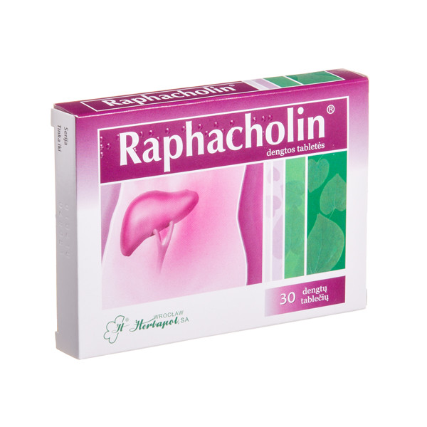 RAPHACHOLIN, dengtos tabletės, N30  paveikslėlis