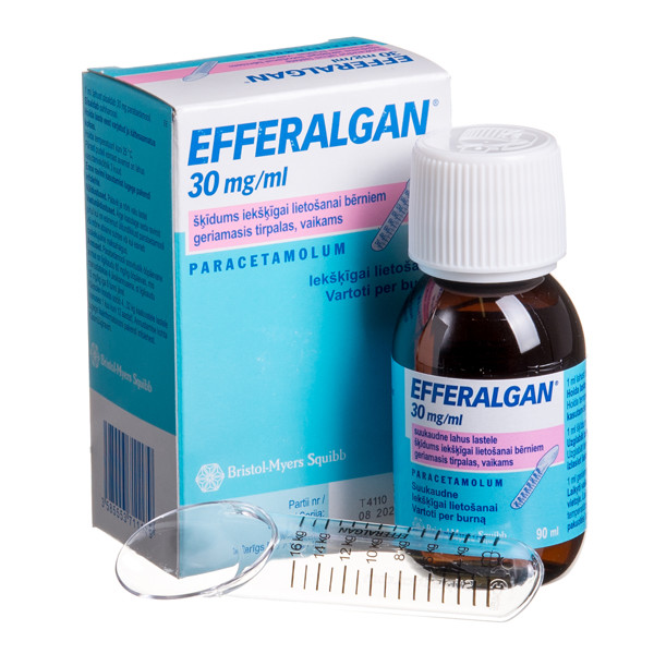 EFFERALGAN, 30 mg/ml, geriamasis tirpalas, vaikams, 90 ml  paveikslėlis
