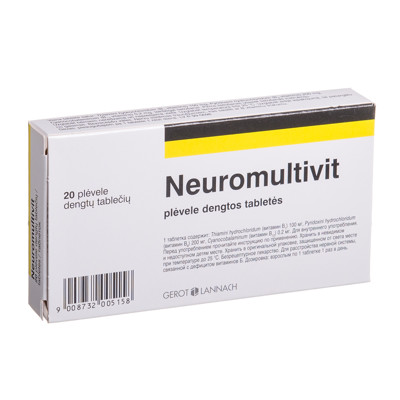 NEUROMULTIVIT, plėvele dengtos tabletės, N20 paveikslėlis