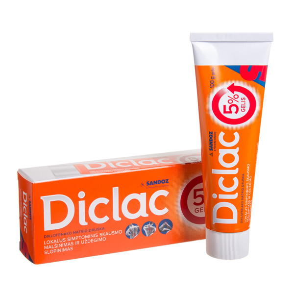 DICLAC, 5 %, gelis, 100 g  paveikslėlis