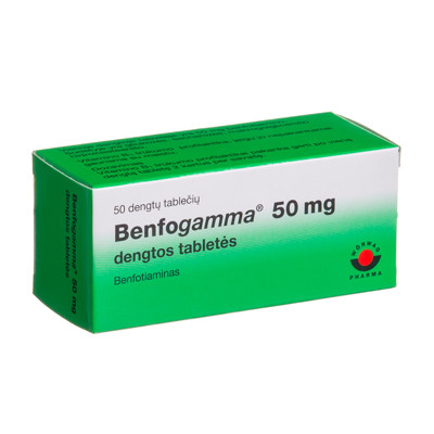 BENFOGAMMA, 50 mg, dengtos tabletės, N50  paveikslėlis