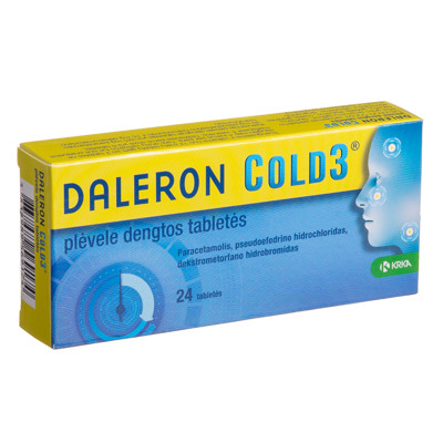 DALERON COLD3, plėvele dengtos tabletės, N24  paveikslėlis