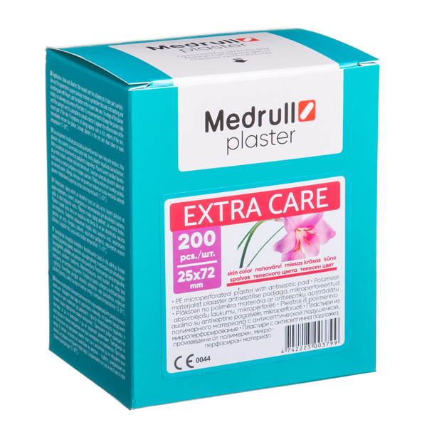 MEDRULL EXTRA CARE, pleistrų rinkinys, 2,5 cm x 7,2 cm, 200 vnt. paveikslėlis