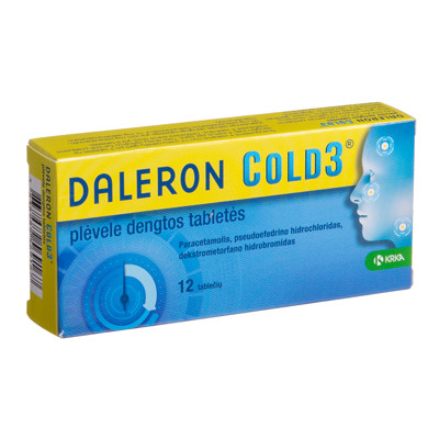 DALERON COLD3, plėvele dengtos tabletės, N12  paveikslėlis