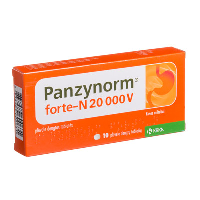 PANZYNORM FORTE-N, 20 000 V, plėvele dengtos tabletės, N10 paveikslėlis