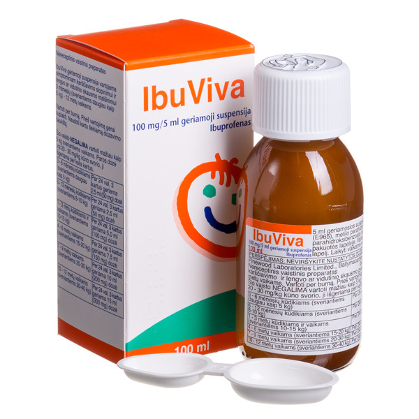 IBUVIVA, 100 mg/5 ml, geriamoji suspensija, 100 ml  paveikslėlis