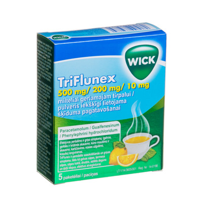 TRIFLUNEX, 500 mg/200 mg/10 mg, milteliai geriamajam tirpalui, N5  paveikslėlis