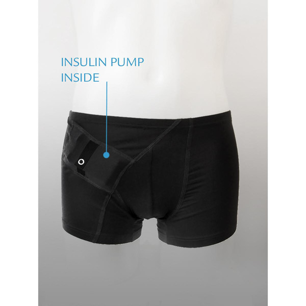 ANNAPS vyriški šortukai / trumpikės su kišene insulino pompai, juoda, XS, 1 vnt. paveikslėlis