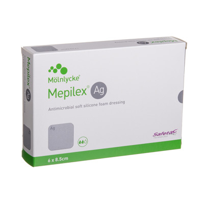 MEPILEX AG, tvarstis, 6 cm x 8,5 cm, silikoninis, 5 vnt. paveikslėlis