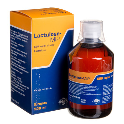 LACTULOSE-MIP, 650 mg/ml, sirupas, 500 ml paveikslėlis