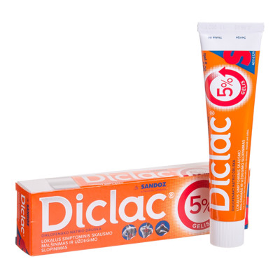 DICLAC, 5 %, gelis, 50 g paveikslėlis