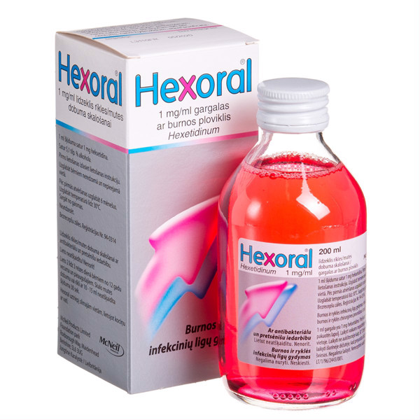 HEXORAL, 1 mg/ml, gargalas ar burnos ploviklis, 200 ml  paveikslėlis