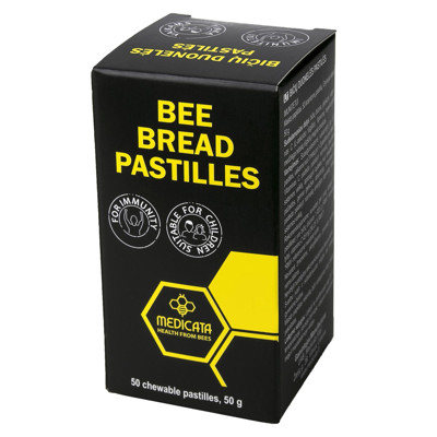 MEDICATA, bičių duonelė, 50 kramtomųjų pastilių paveikslėlis