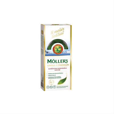 MOLLER'S OMEGA-3 PREMIUM, žuvų taukai, 250 ml paveikslėlis