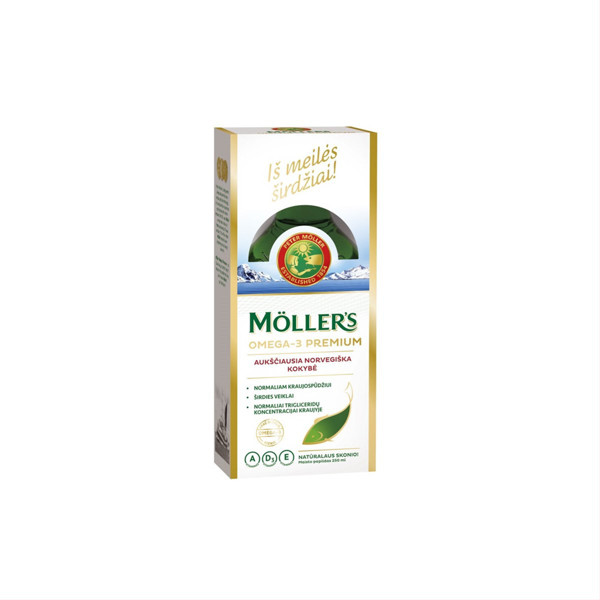 MOLLER'S OMEGA-3 PREMIUM, žuvų taukai, 250 ml paveikslėlis